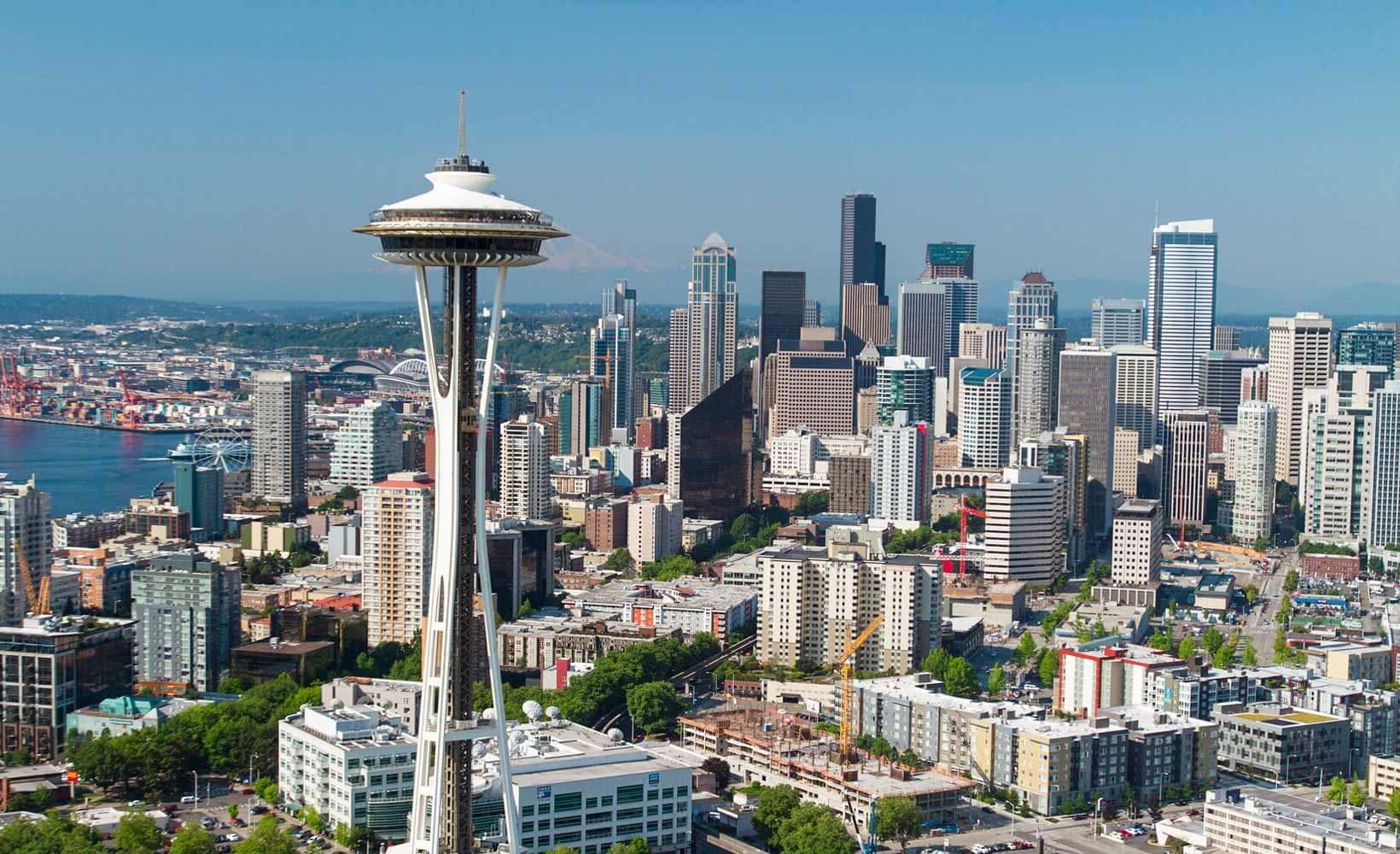 Aerial view of Seattle's Space Needle